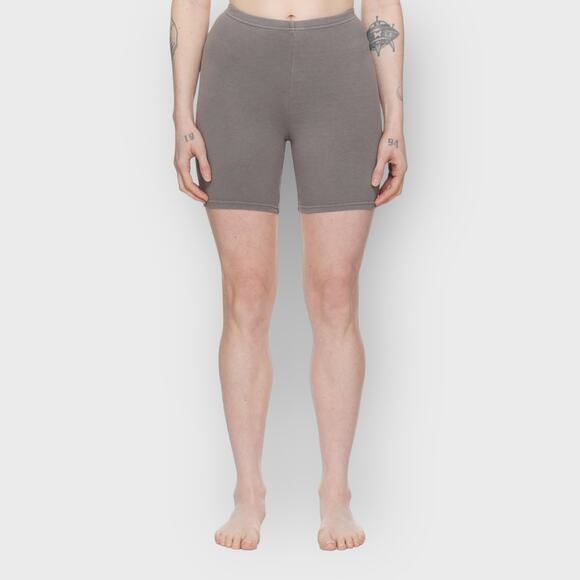 Skims Lounge Shorts Large Ash Gray High Waist Cotton Jersey Minimalist Fit - Picture 2 of 7